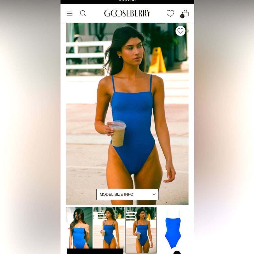 NWT Gooseberry Square Neck One Piece size small